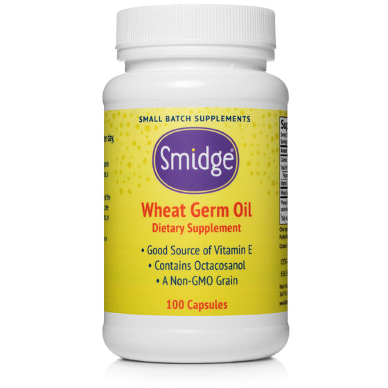 Smidge® Wheat Germ Oil softgels front label