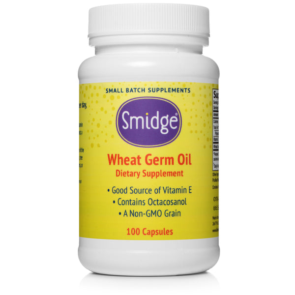 Smidge® Wheat Germ Oil softgels front label