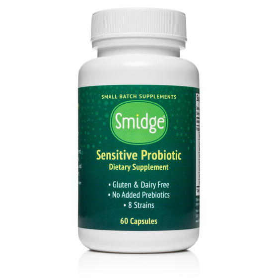 Smidge® Sensitive Probiotic Capsules front label